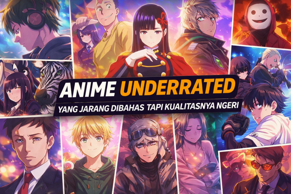 Anime Underrated Kolase anime underrated dengan berbagai karakter dari genre aksi, drama, fantasi, dan slice of life yang jarang dibahas namun berkualitas tinggi