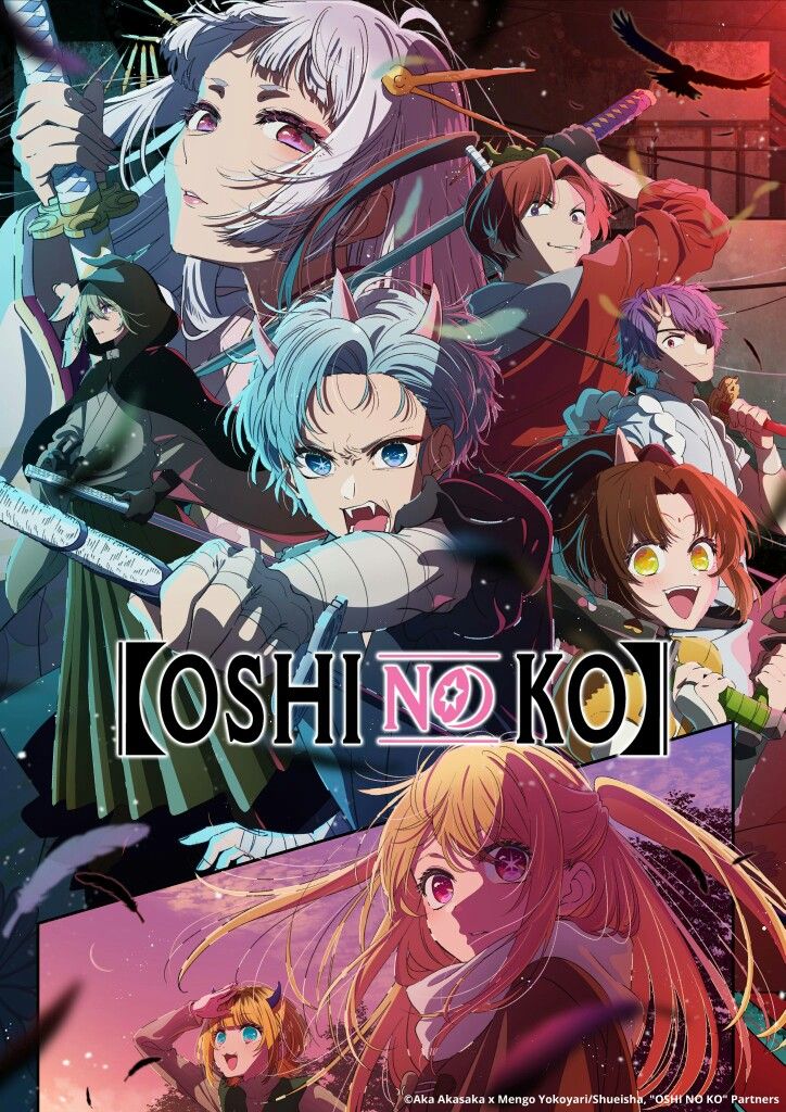 Oshi no ko poster resmi anime oshi no ko yang menampilkan semua pemeran utamanya